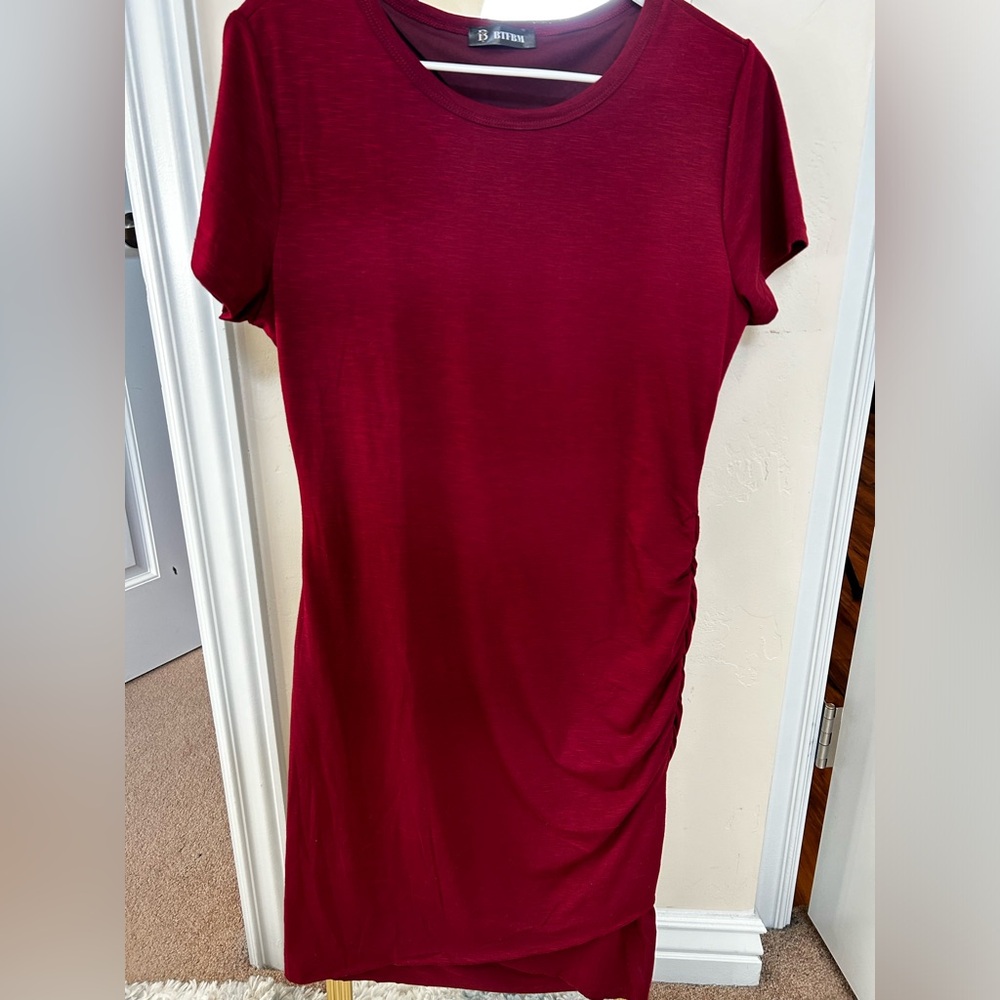 Maroon mid dress